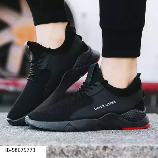 Thumbnail: Black Solid Cricket Shoes For Men
