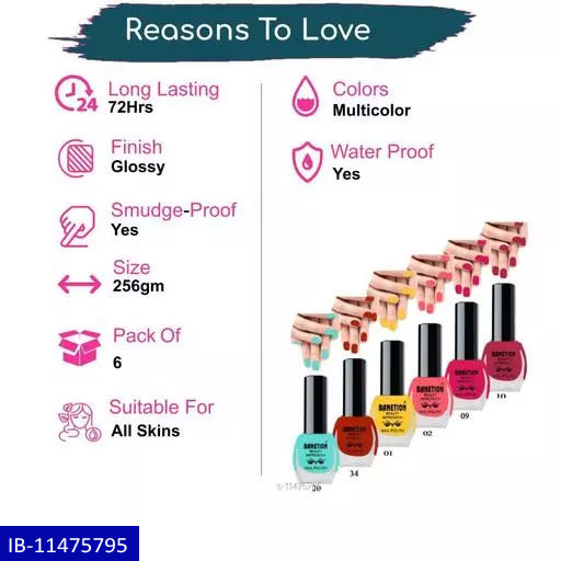 Thumbnail: Banetion Exclusive Long Lasting Nail Paint Combo