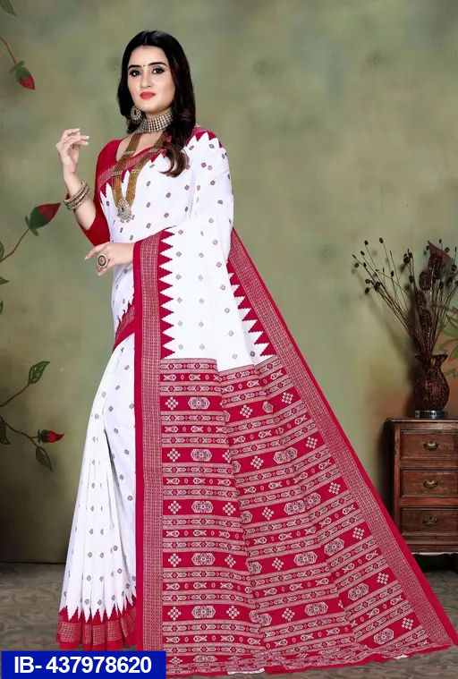 Thumbnail: Ethnic Odisha Pure Cotton Saree Sambalpuri Pasapalli Print