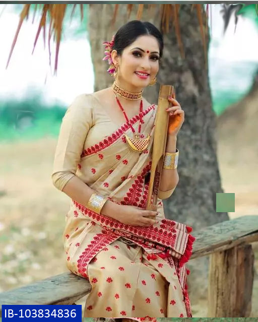 Thumbnail: VRAJ CREATION DR Assamese Cotton Color Full Mekhela Chador Saree