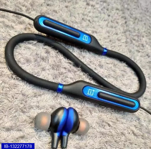 Thumbnail: ONE PLUS Bullets Neckband Bluetooth Headset with Mic (Blue, In the Ear)