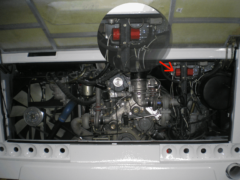 Aerosol in Engine Bay-Bus