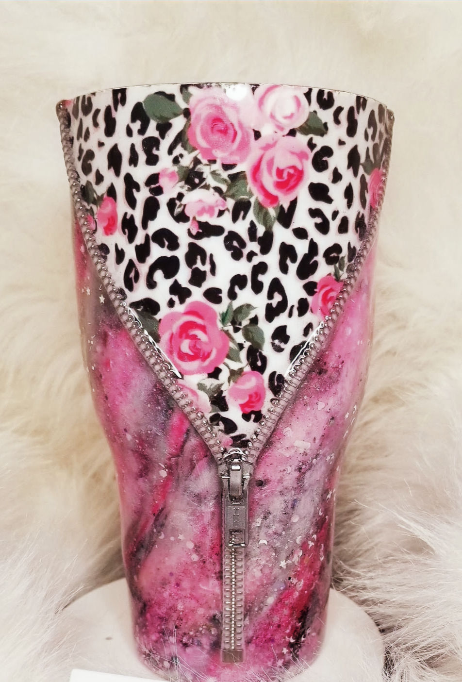 Rose Leopard Zipper