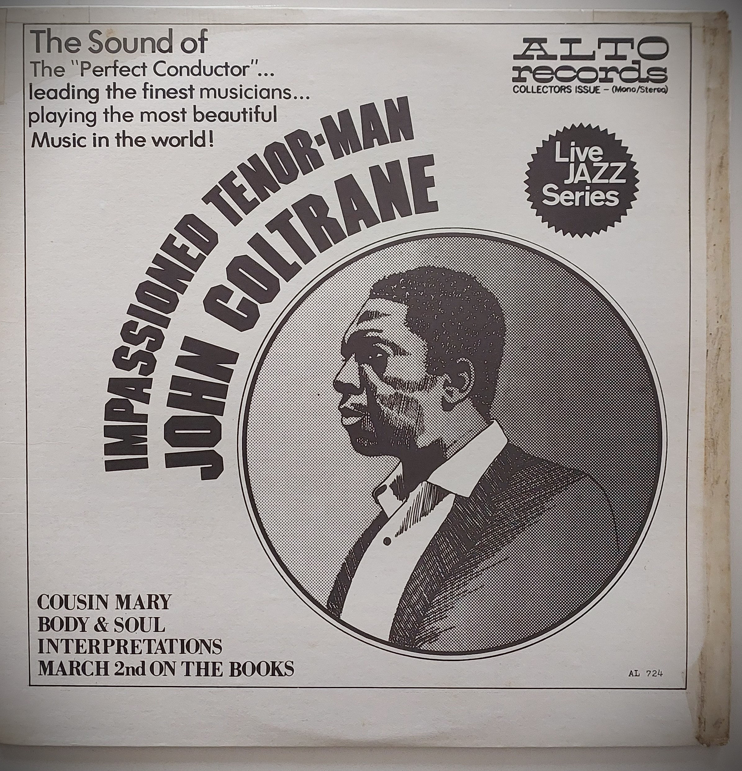Capa do LP John Coltrane – Impassioned Tenor-Man da Alto Records