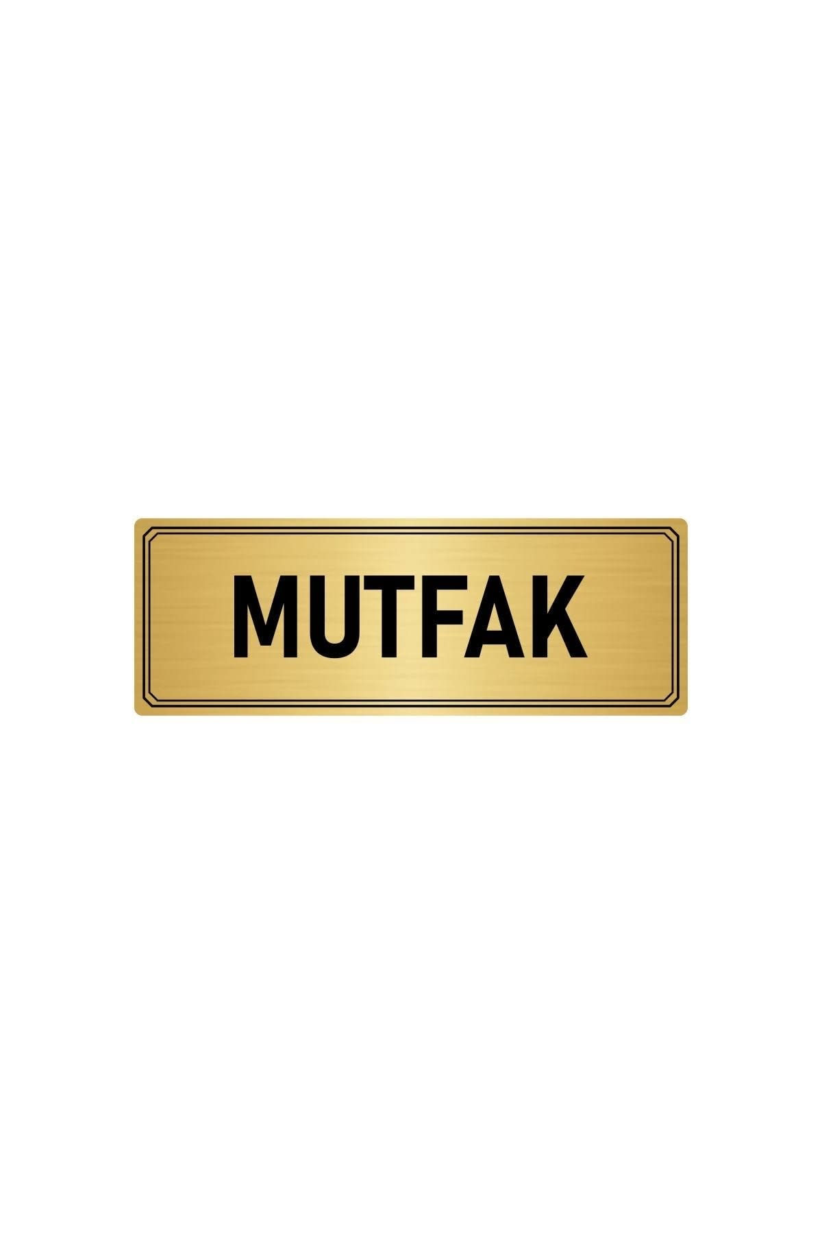 Metal Yönlendirme Levhası, Departman Kapı Isimliği Mutfak 5x20 Cm Altın Renk