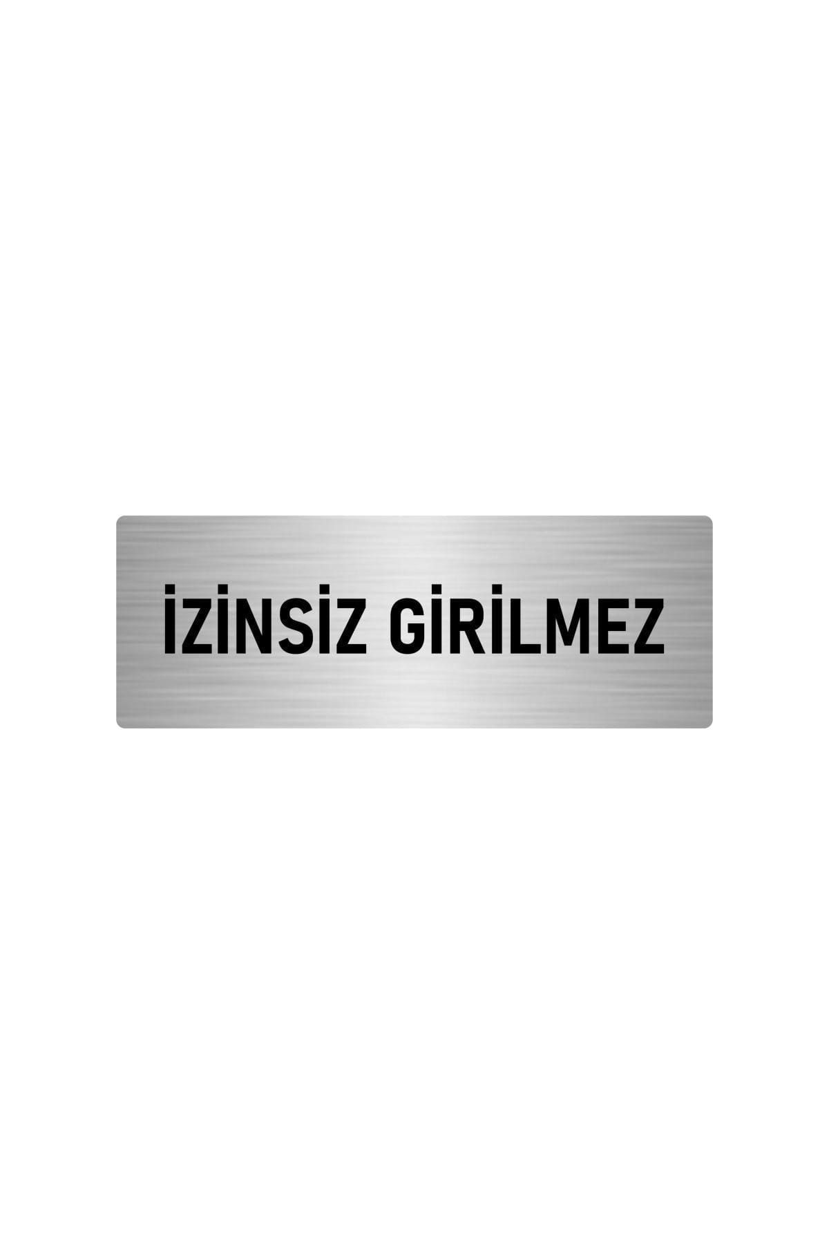 Metal Yönlendirme Levhası, Departman Kapı Isimliği Izinsiz Girilmez 7x20 Cm