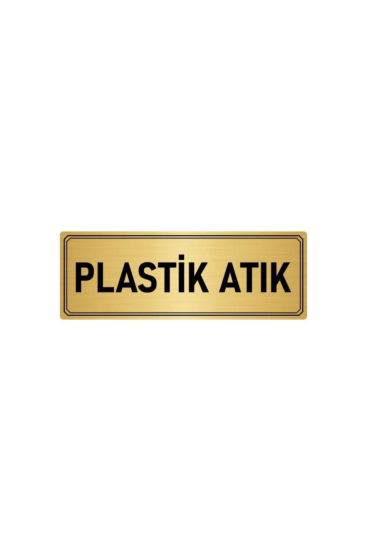 Metal Yönlendirme Levhası, Departman Kapı Isimliği Plastik Atık 5x20 Cm Altın