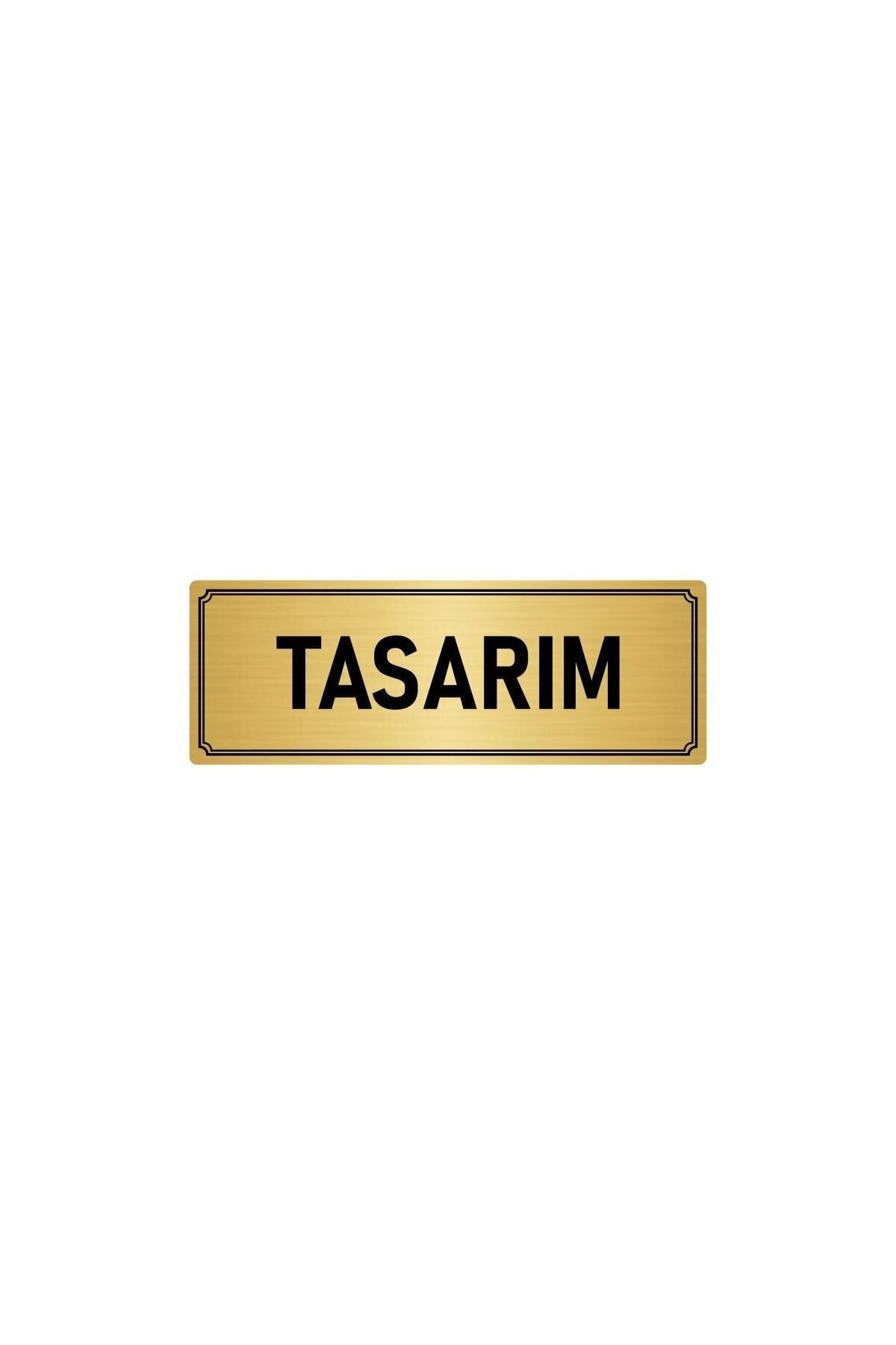 Metal Yönlendirme Levhası, Departman Kapı Isimliği Tasarım 7x20 Cm Altın Renk