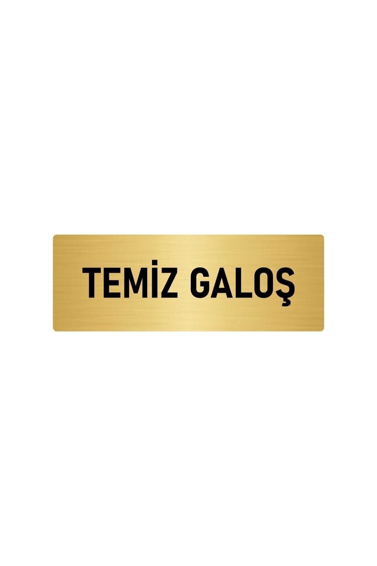 Metal Yönlendirme Levhası, Departman Kapı Isimliği Temiz Galoş 5x20 Cm Altın