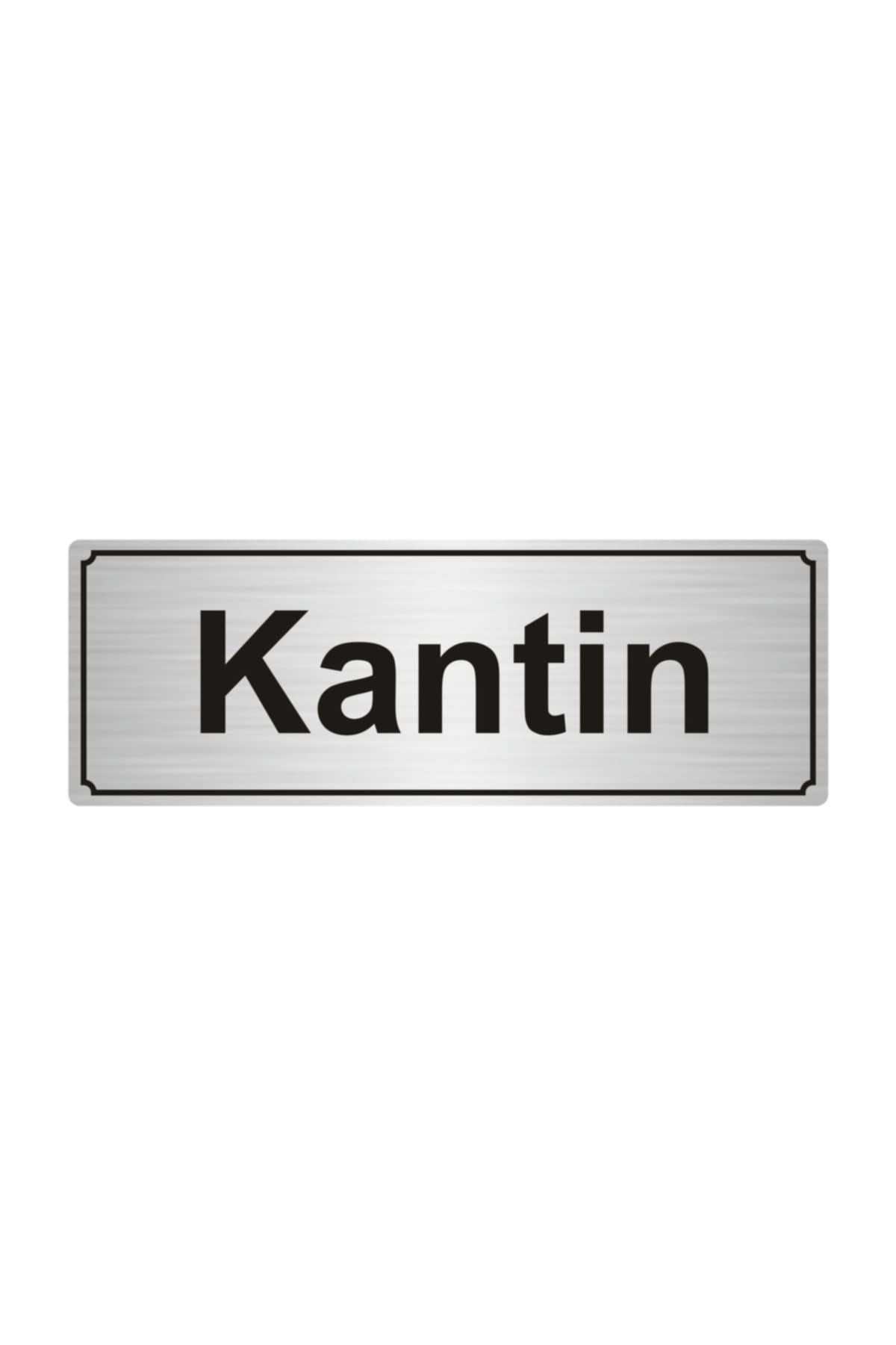 Kantin Yönlendirme Levhası Gümüş Renk Metal 5cmx20 cm.