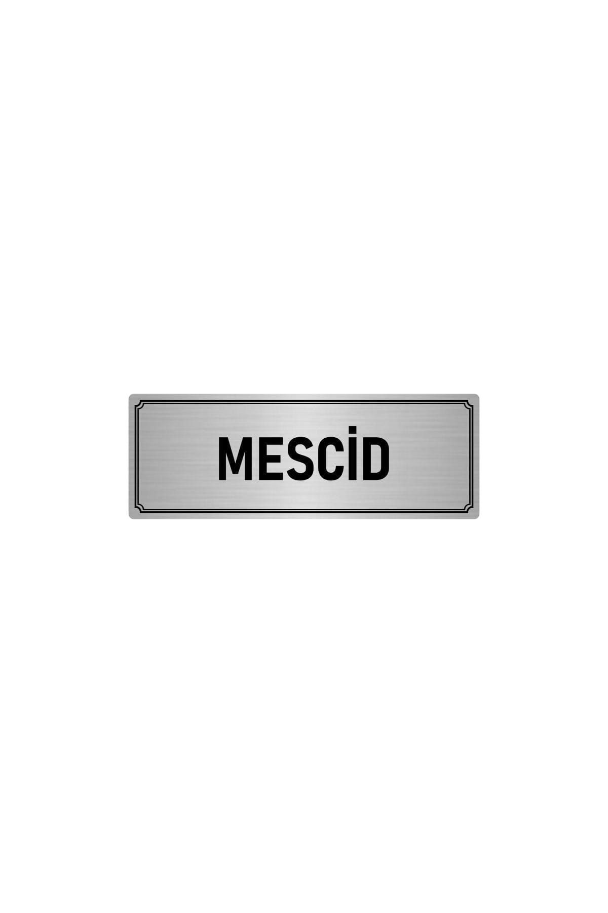 Metal Yönlendirme Levhası, Departman Kapı Isimliği Mescid 10x20 Cm Gümüş Renk
