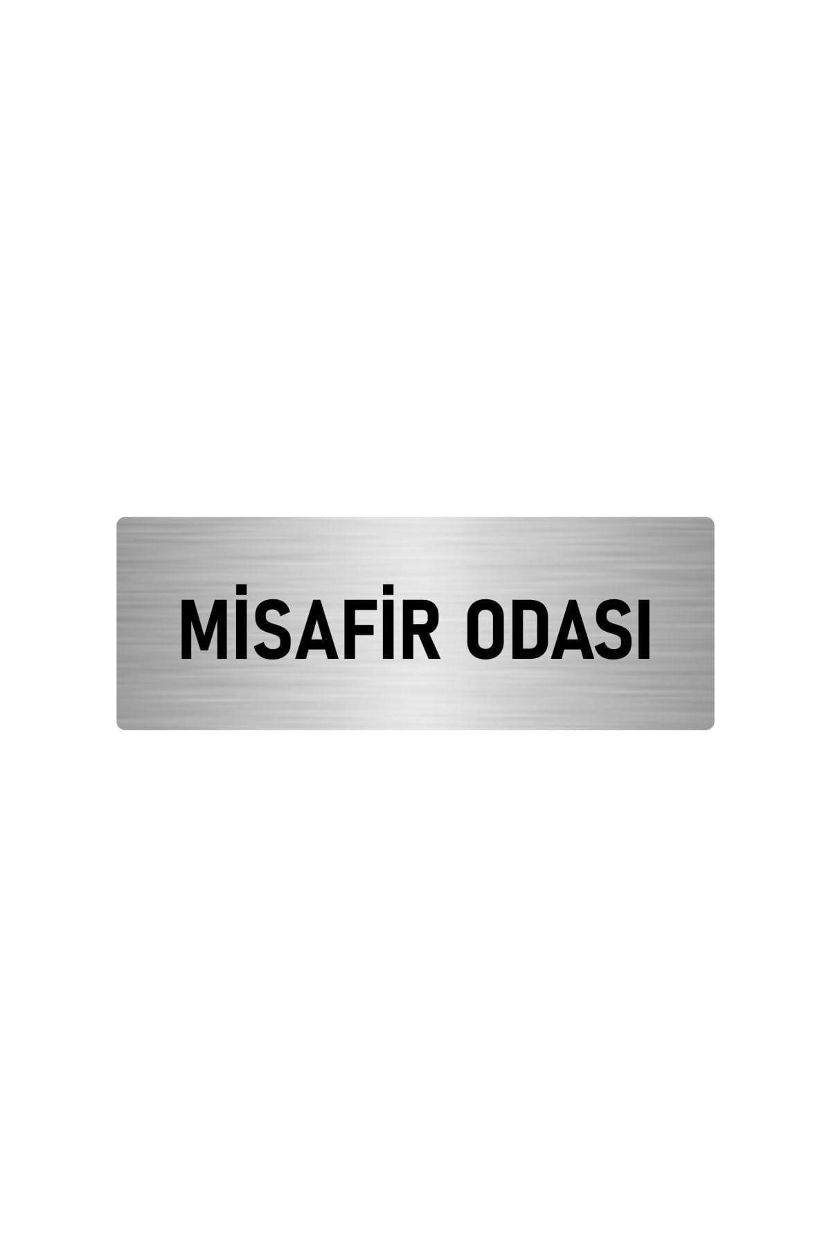 Metal Yönlendirme Levhası, Departman Kapı Isimliği Misafir Odası 5x20 Cm Gümüş
