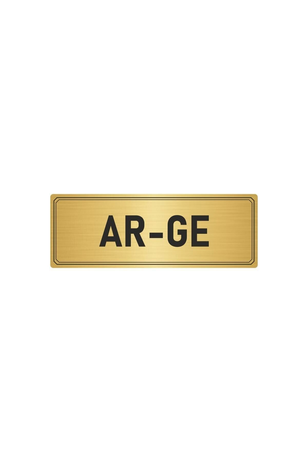 Metal Yönlendirme Levhası, Departman Kapı Isimliği Ar-ge 10x20 Cm Altın Renk