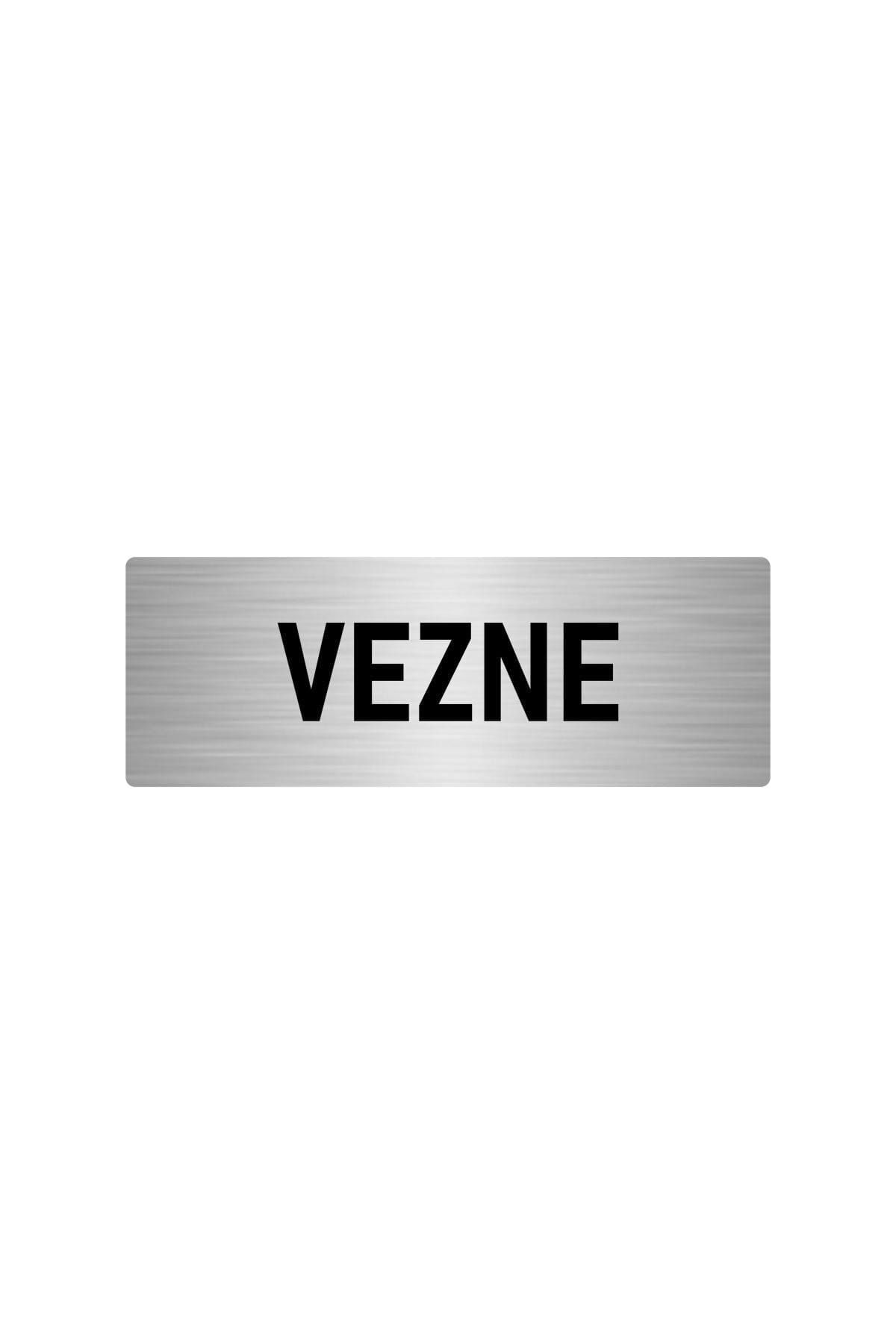 Metal Yönlendirme Levhası, Departman Kapı Isimliği Vezne 10x20 Cm Gümüş Renk