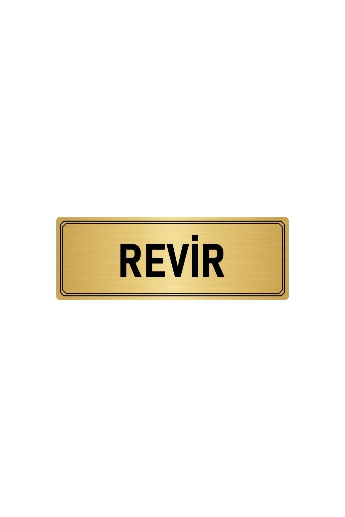 Metal Yönlendirme Levhası, Departman Kapı Isimliği Revir 10x20 Cm Altın Renk
