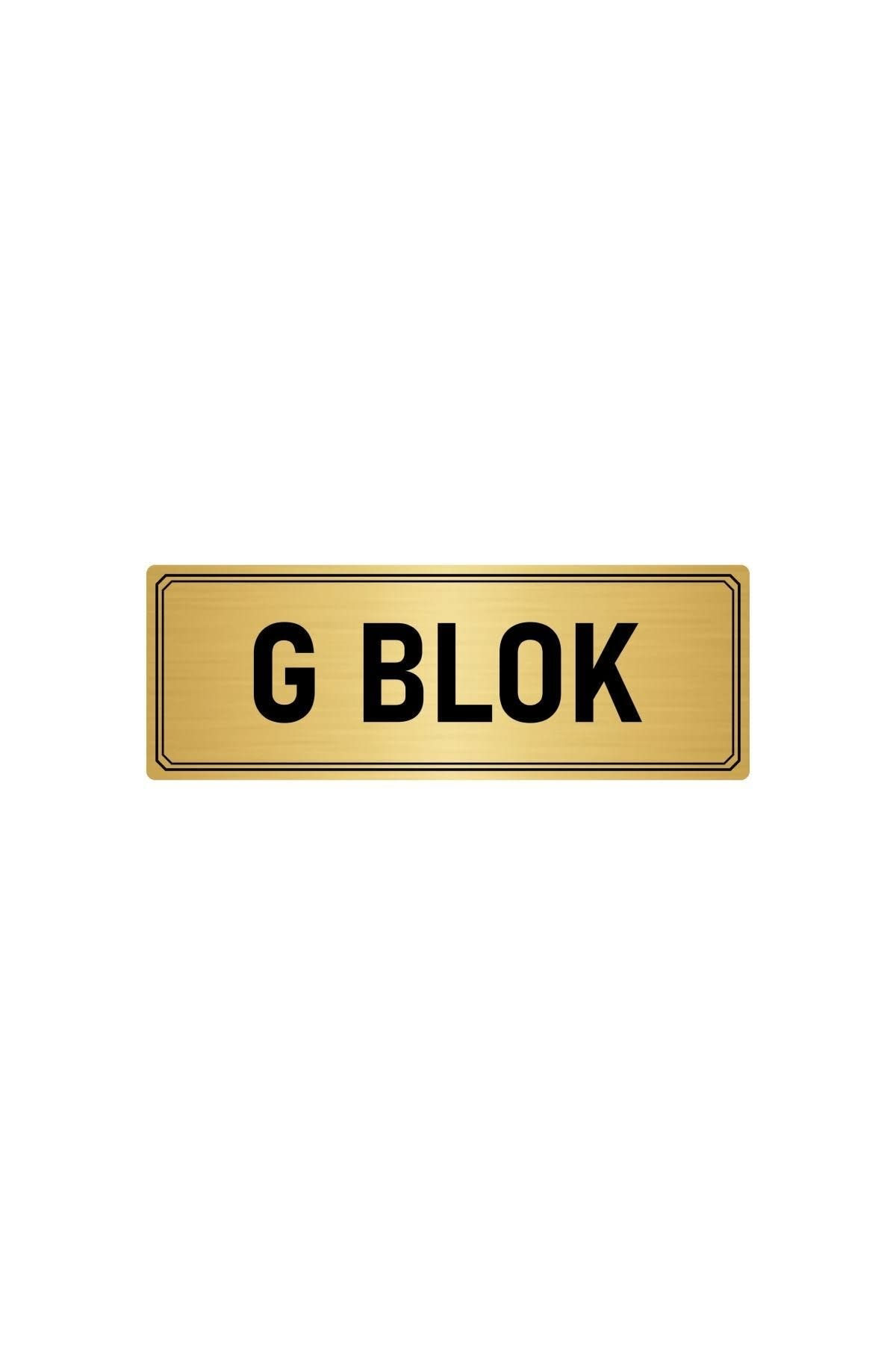 Metal Yönlendirme Levhası, Departman Kapı Isimliği G Blok 7x20 Cm Gümüş Renk