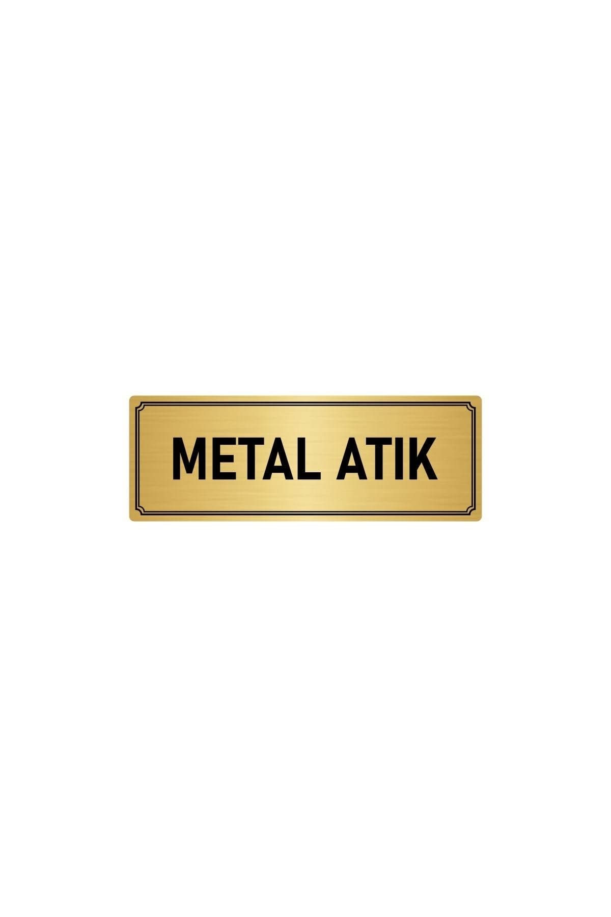 Metal Yönlendirme Levhası, Departman Kapı Isimliği Metal Atık 5x20 Cm Altın Renk