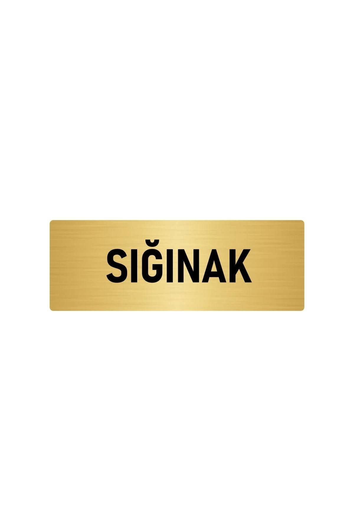 Metal Yönlendirme Levhası, Departman Kapı Isimliği Sığınak 7x20 Cm Altın Renk