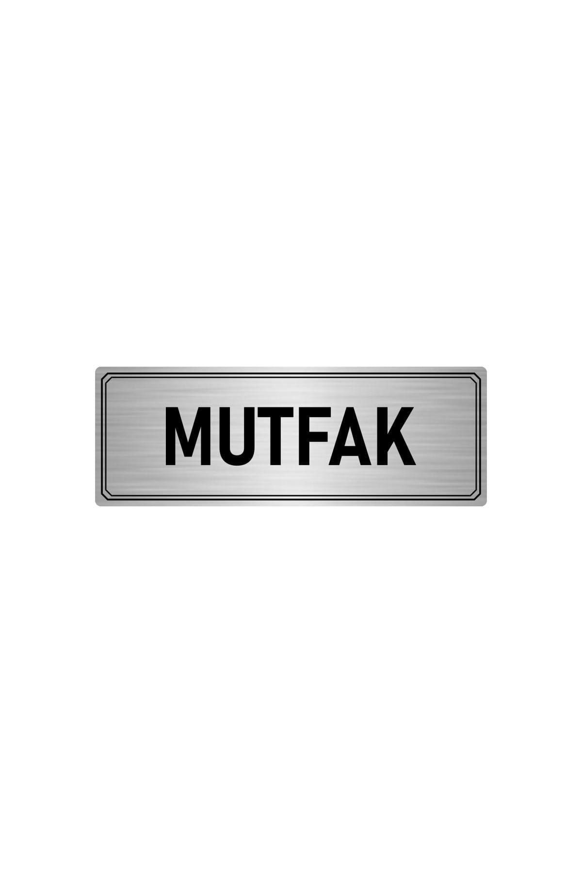 Metal Yönlendirme Levhası, Departman Kapı Isimliği Mutfak 10x20 Cm Gümüş Renk