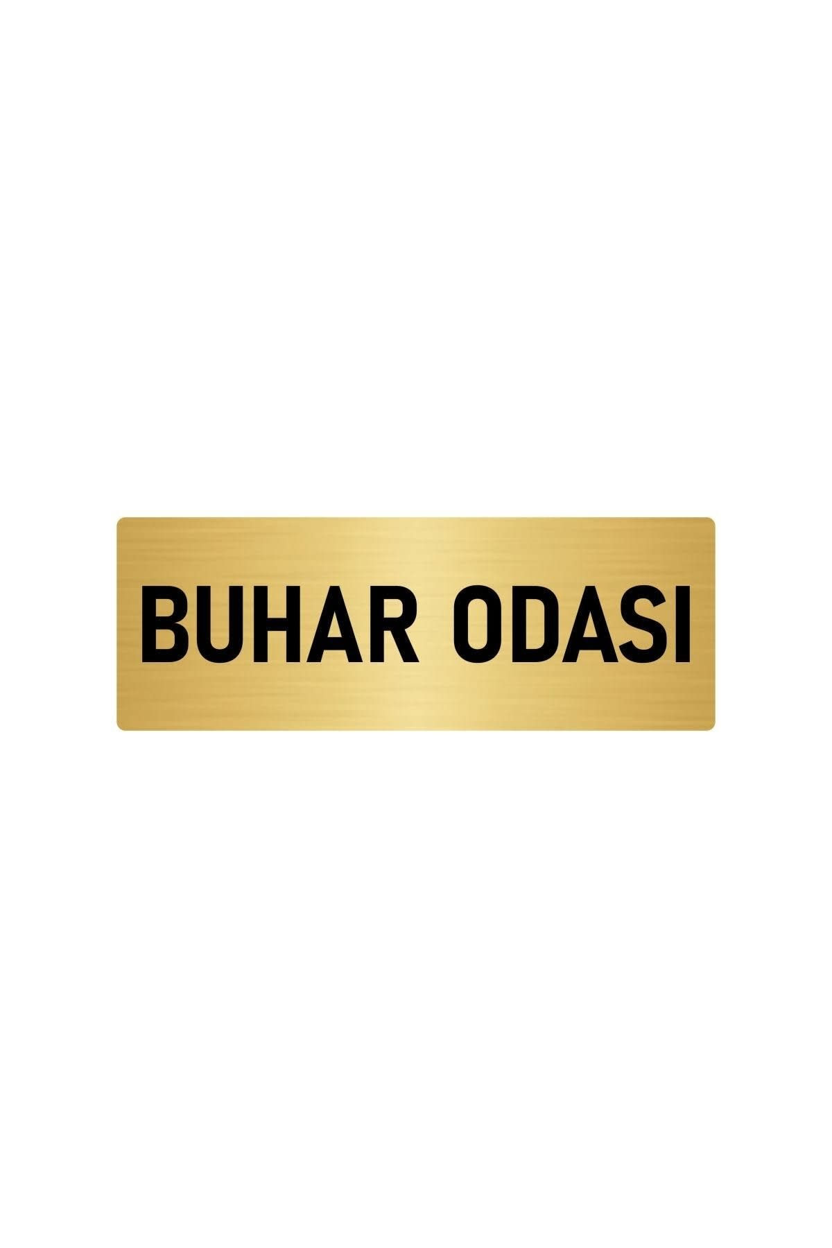 Metal Yönlendirme Levhası, Departman Kapı Isimliği Buhar Odası 10x20 Cm Altın