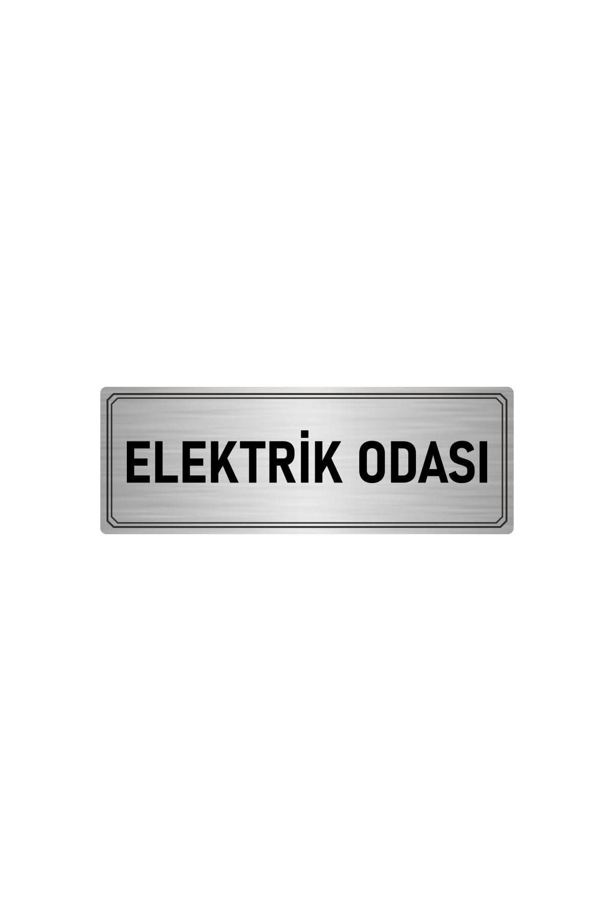 Metal Yönlendirme Levhası, Departman Kapı Isimliği Elektrik Odası 5x20 Cm