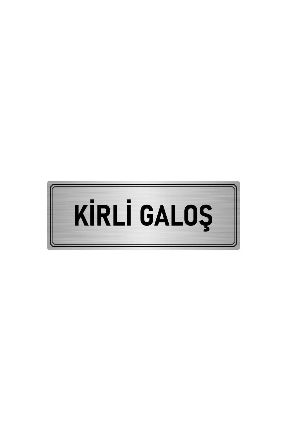 Metal Yönlendirme Levhası, Departman Kapı Isimliği Kirli Galoş 7x20 Cm Gümüş