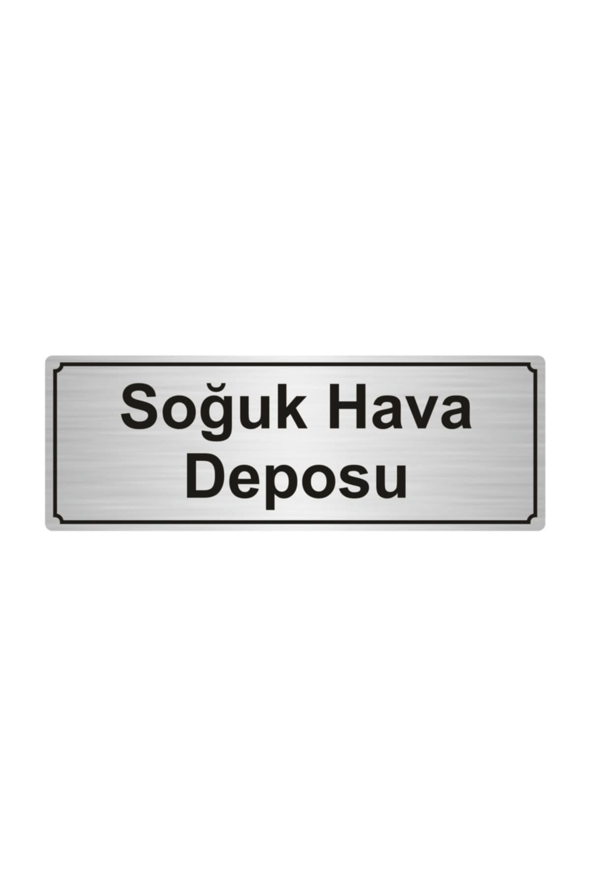 Soğık Hava Deposu Yönlendirme Levhası Gümüş Renk Metal 5cmx20cm.