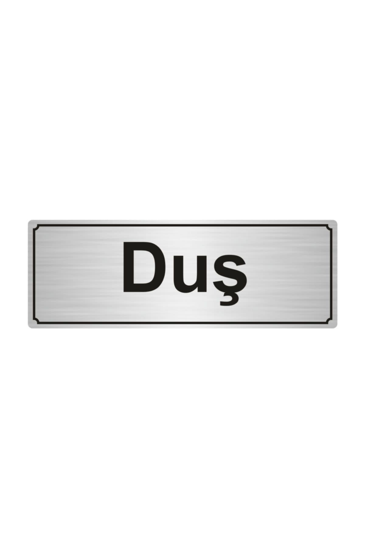 Duş Yönlendirme Levhası 10cmx20cm Gümüş Renk Metal