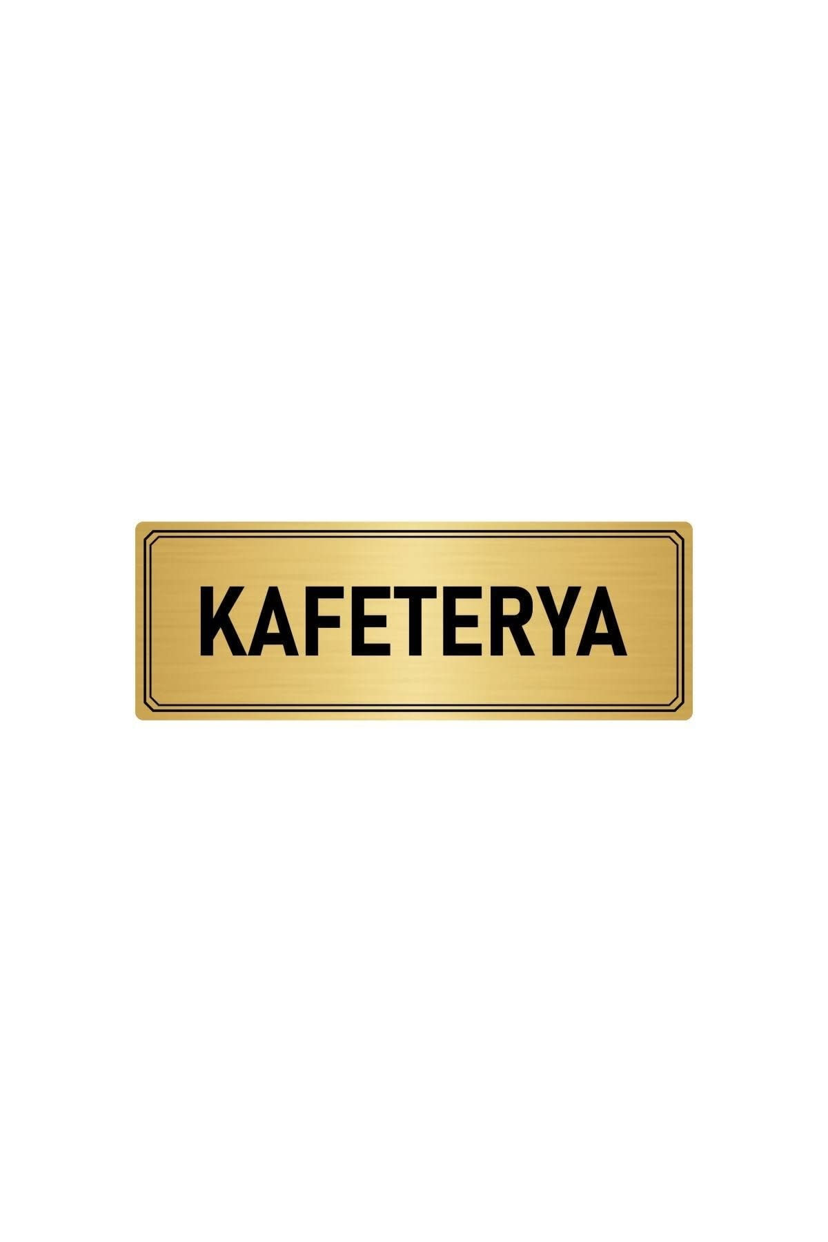 Metal Yönlendirme Levhası, Departman Kapı Isimliği Kafeterya 7x20 Cm Altın Renk
