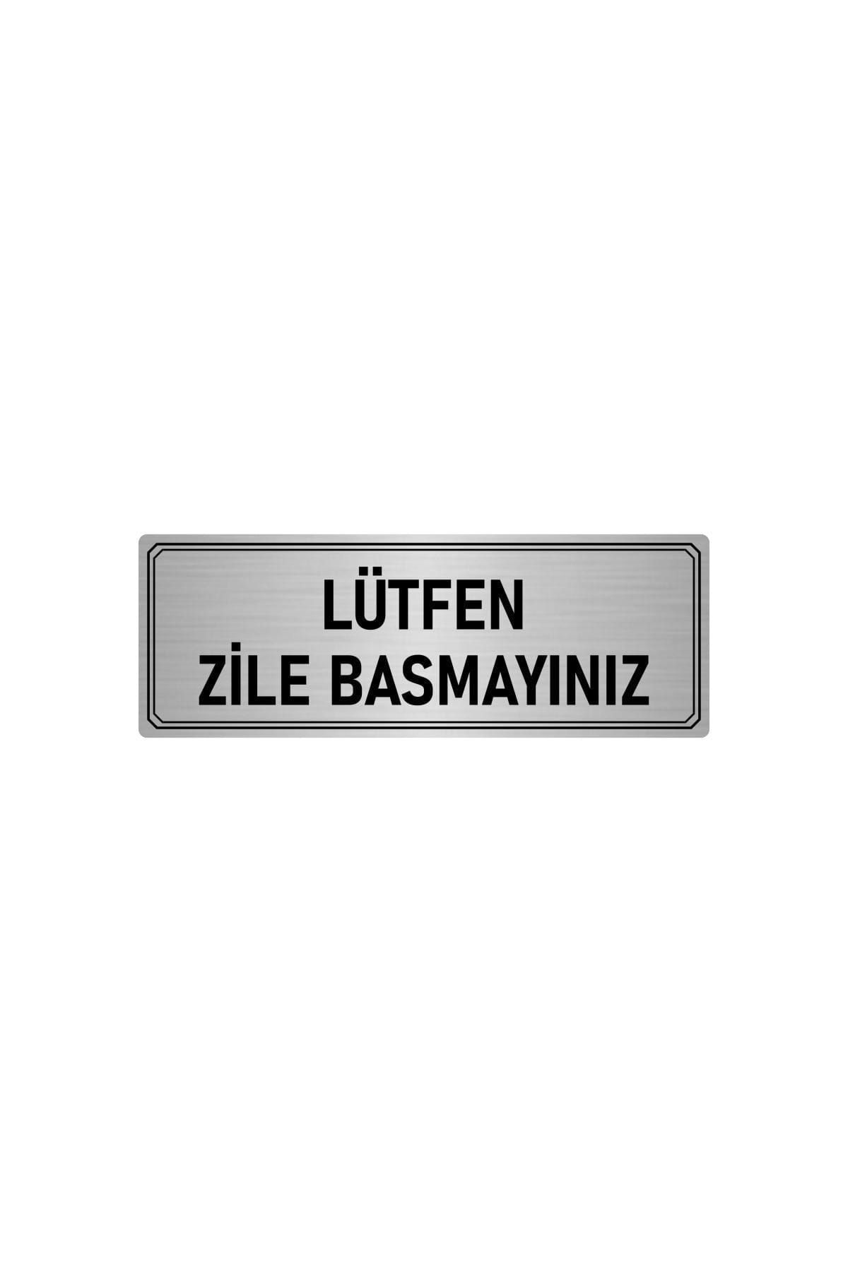 Metal Yönlendirme Levhası, Departman Kapı Isimliği Lütfen Zile Basmayınız 7x20