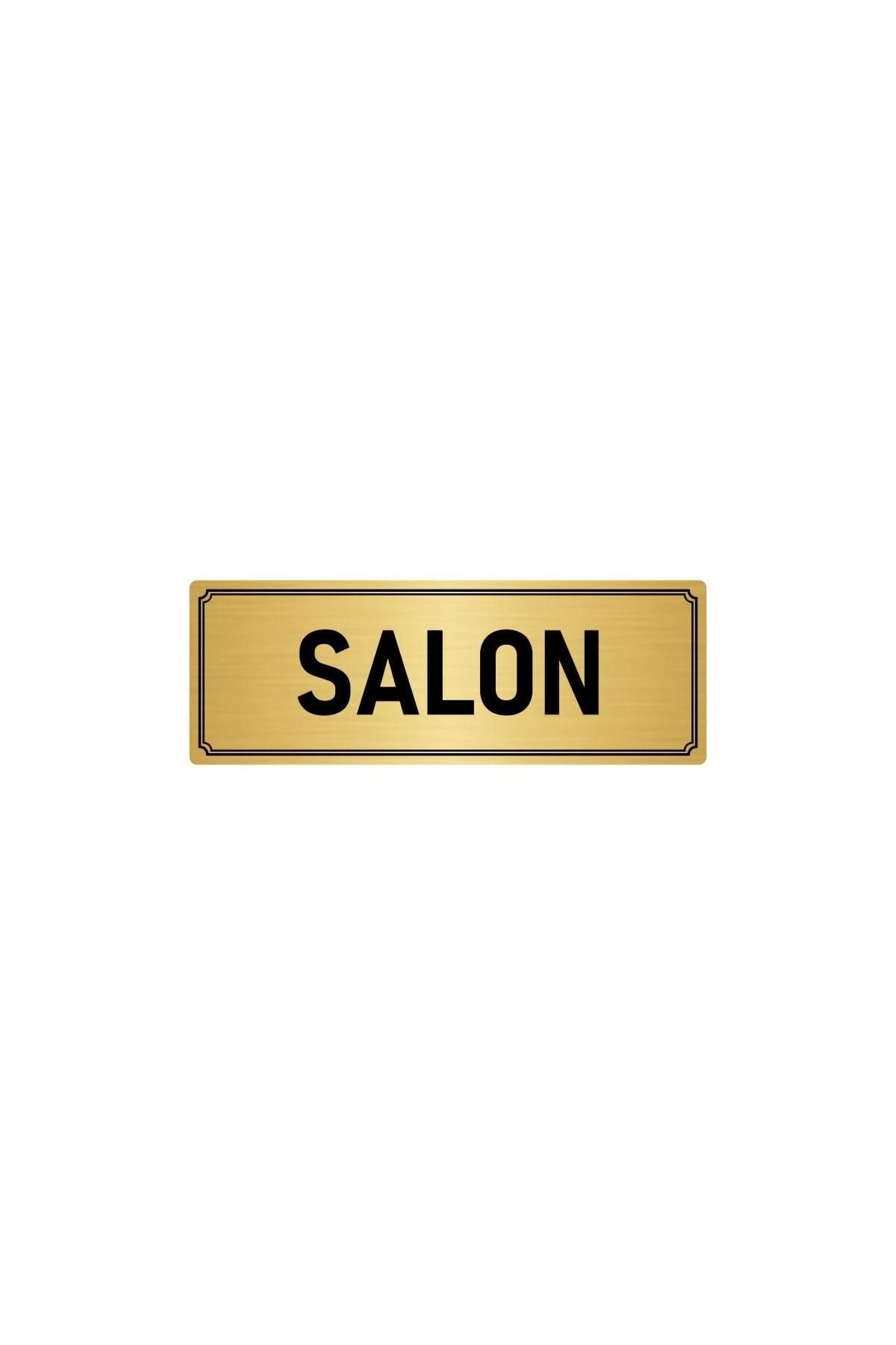 Metal Yönlendirme Levhası, Departman Kapı Isimliği Salon 7x20 Cm Altın Renk
