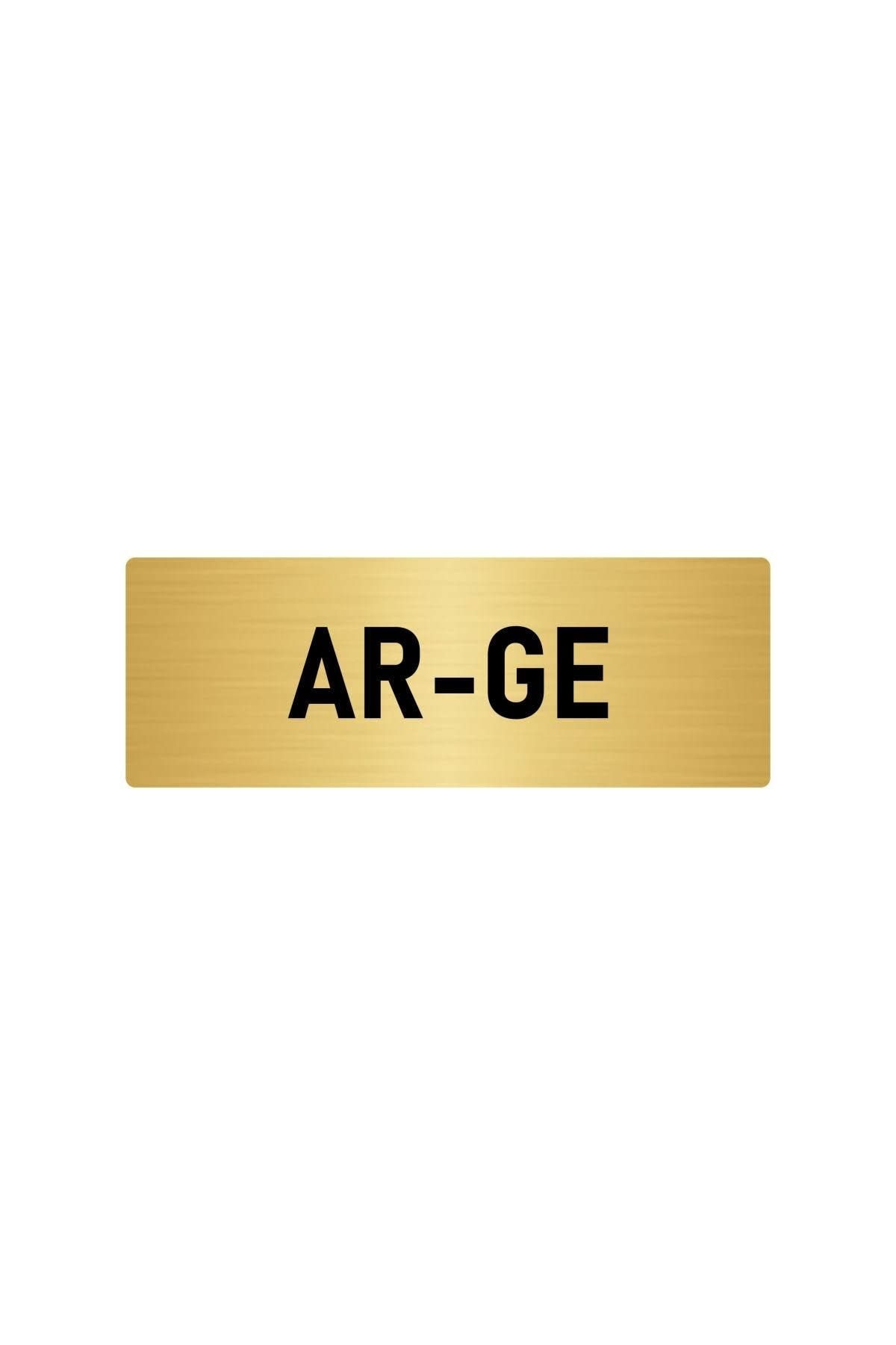 Metal Yönlendirme Levhası, Departman Kapı Isimliği Ar-ge 10x20 Cm Altın Renk