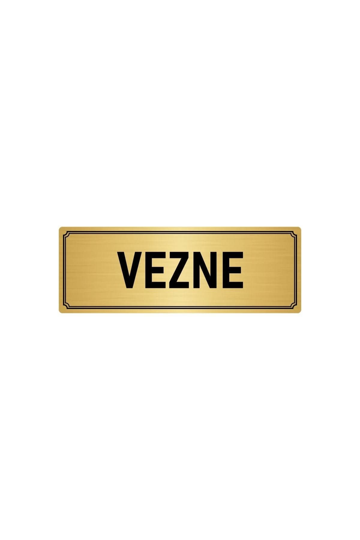 Metal Yönlendirme Levhası, Departman Kapı Isimliği Vezne 7x20 Cm Altın Renk