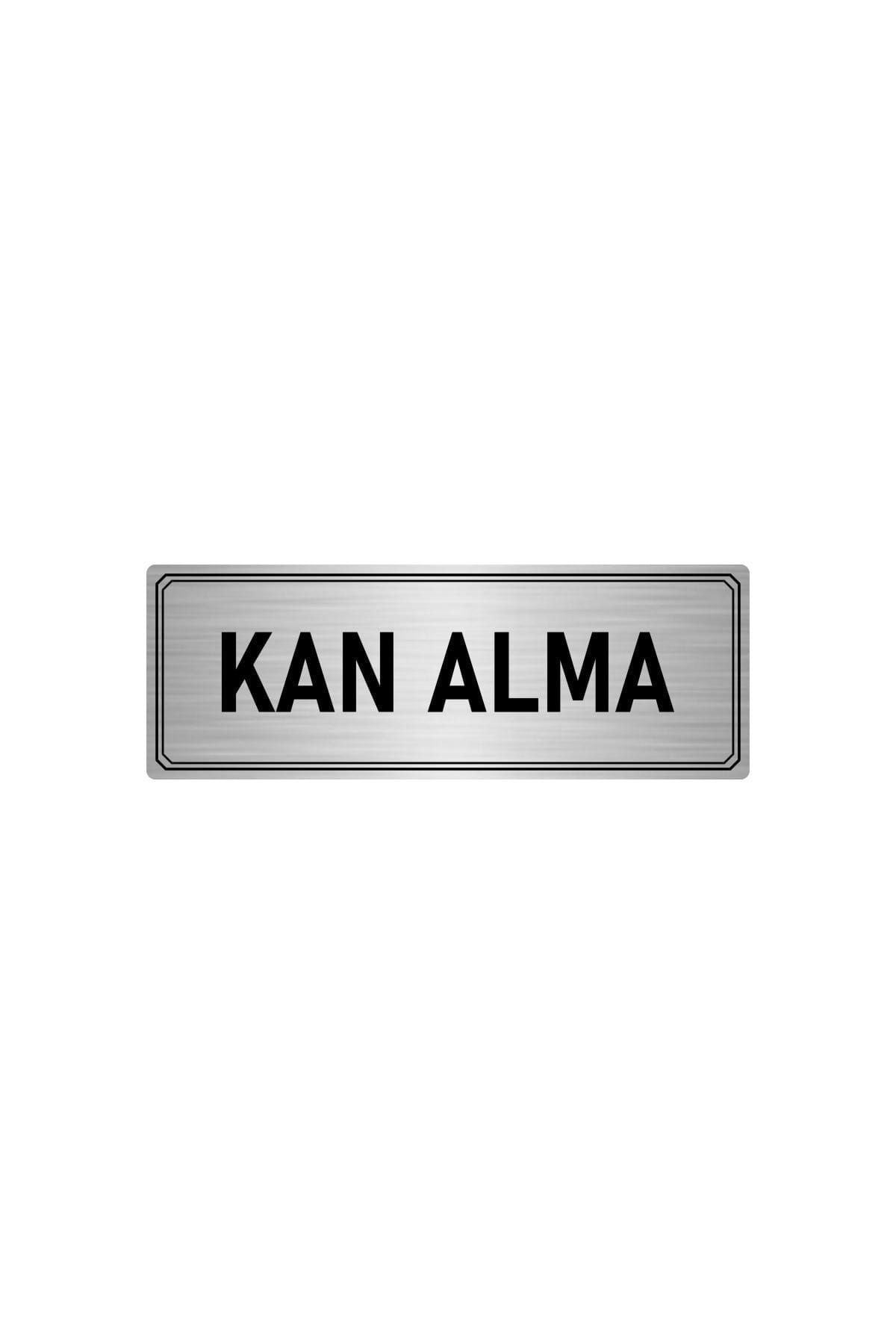 Metal Yönlendirme Levhası, Departman Kapı Isimliği Kan Alma 5x20 Cm Gümüş Renk