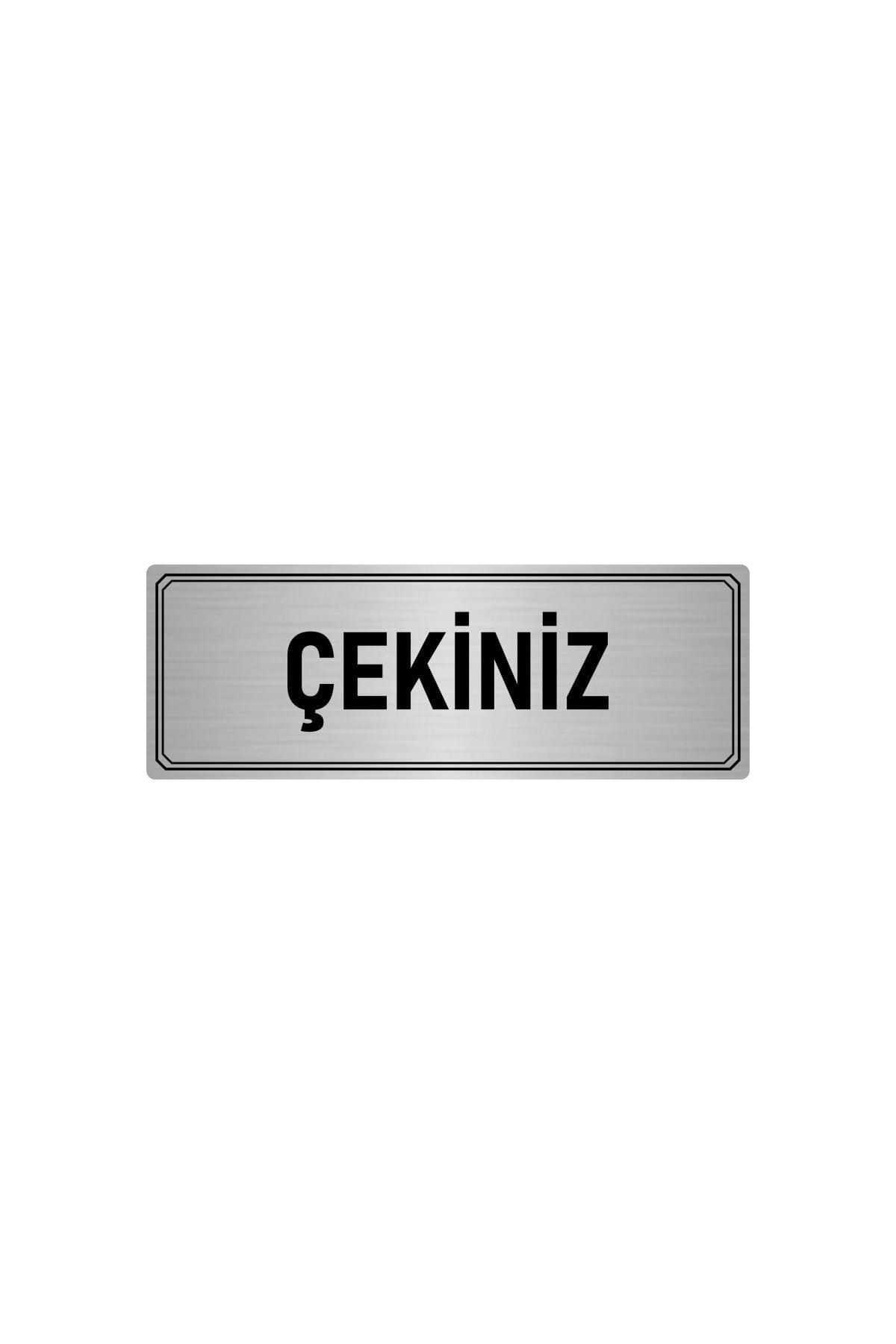 Metal Yönlendirme Levhası, Departman Kapı Isimliği Çekiniz 5x20 Cm Gümüş Renk