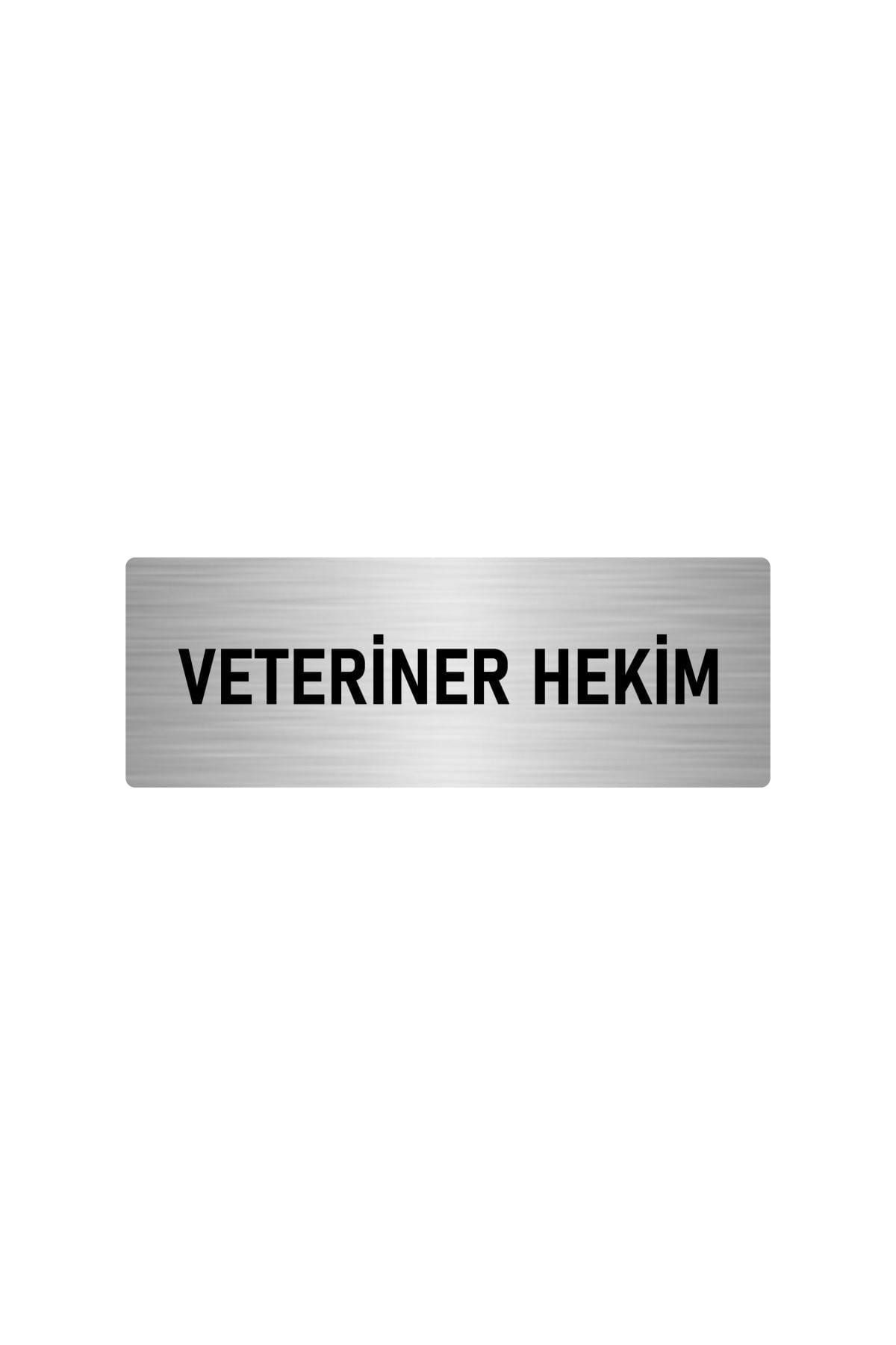 Metal Yönlendirme Levhası, Departman Kapı Isimliği Veteriner Hekim 7x20 Cm