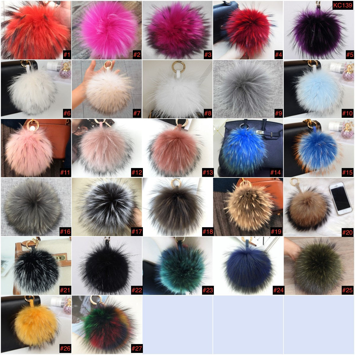 KC140 raccoon keychain 15cm