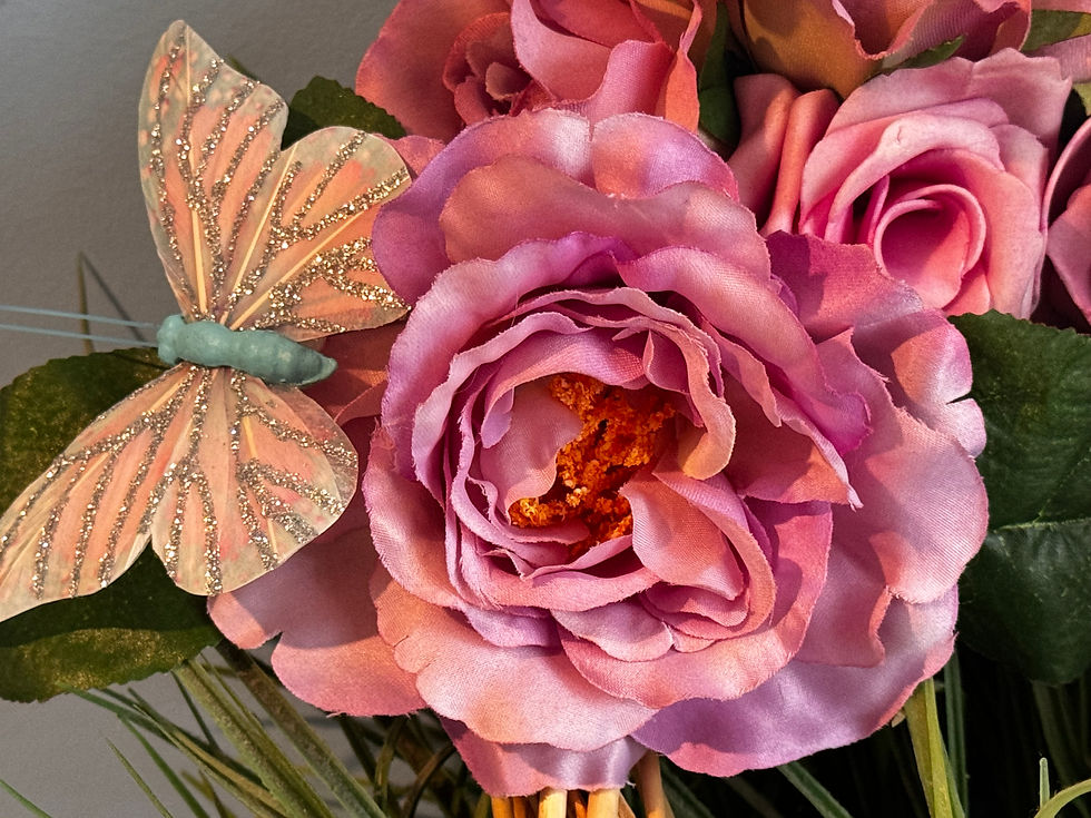 Thumbnail: Pink & Purple Floral Butterfly Wreath