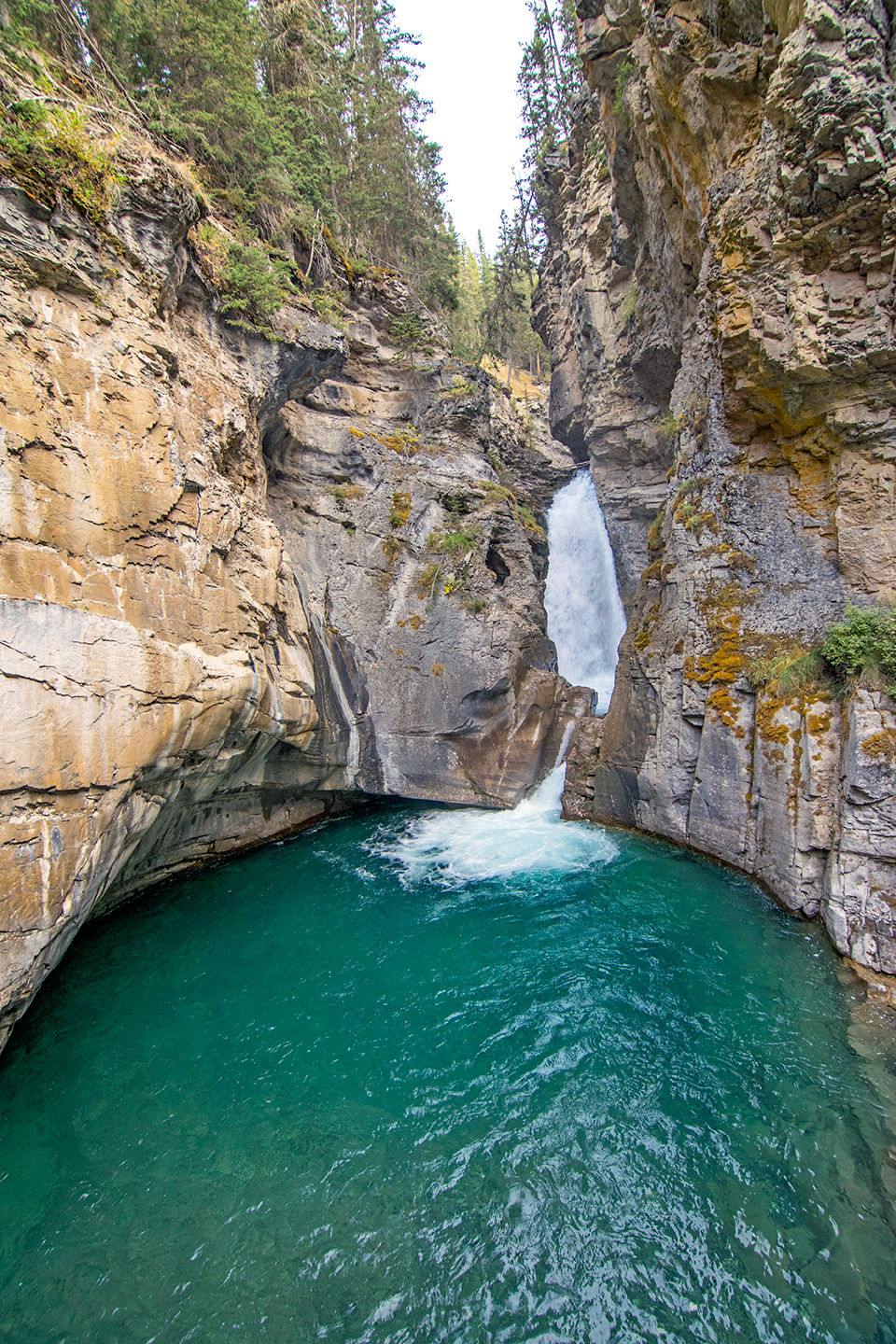 Waterfall in Johnston Canyon Banff National Park