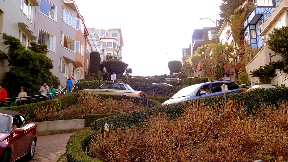 driving down Lombard Street San Francisco