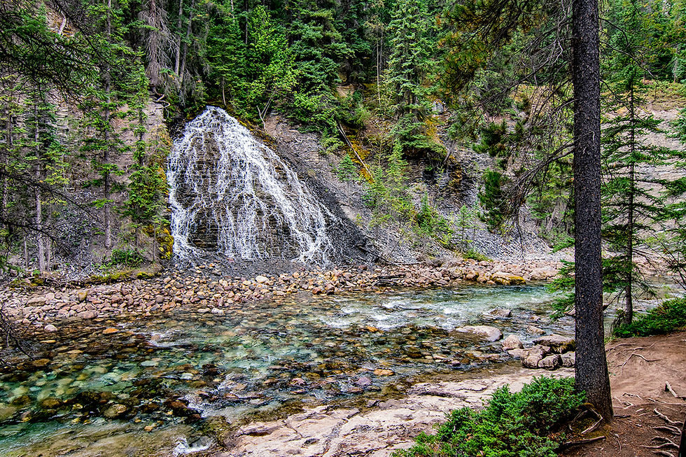 Waterfall in Maligne Canyon Jasper
