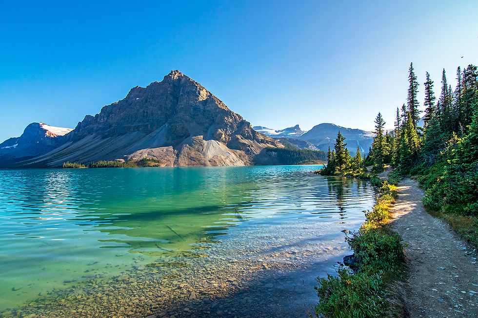 Sunset over Bow Lake Jasper Canada