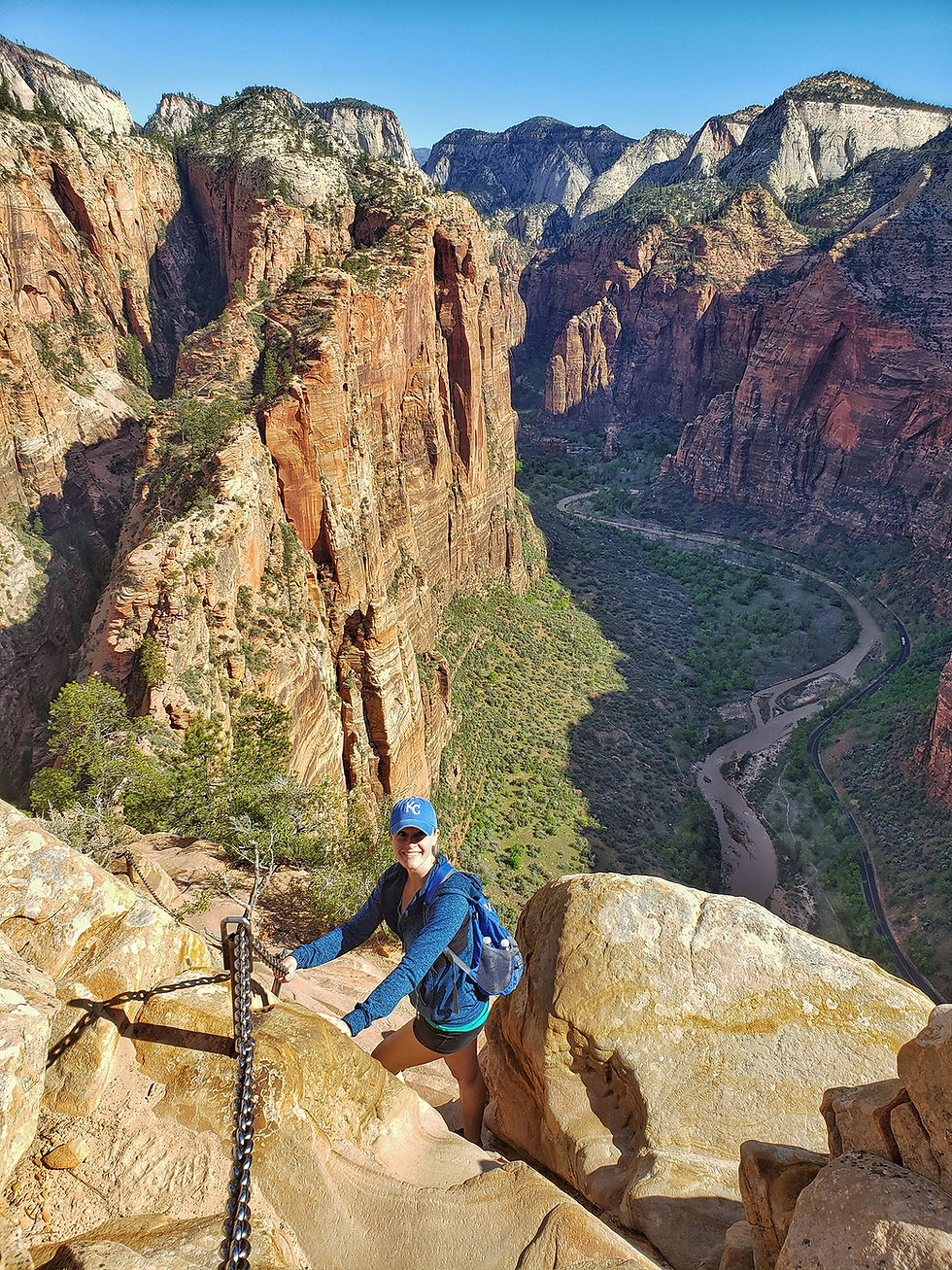 Heading back down Angels Landing