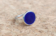 bague argent et porcelaine