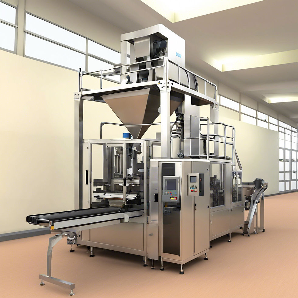 Food packaging machine in the warehouse