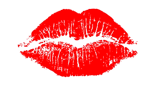 red lipstick print of lips