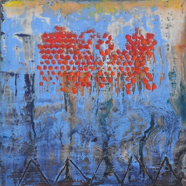 Hinaekian Red raindrops, 24 x 24, giclee