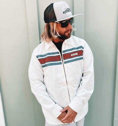 Surf The Earth Racer Jacket! White | Surf The Earth