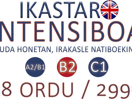 Izena eman dezakezu 2022ko udako ingeles ikastaro intentsiboetan.