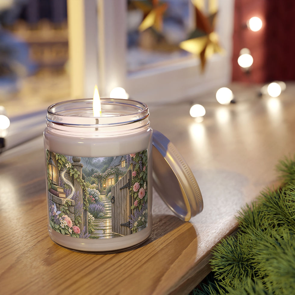 Thumbnail: Cottage Garden Path Scented Candle 9oz | Soy Jar with White Lid